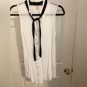 Forever 21 White Too with Black Ribbon